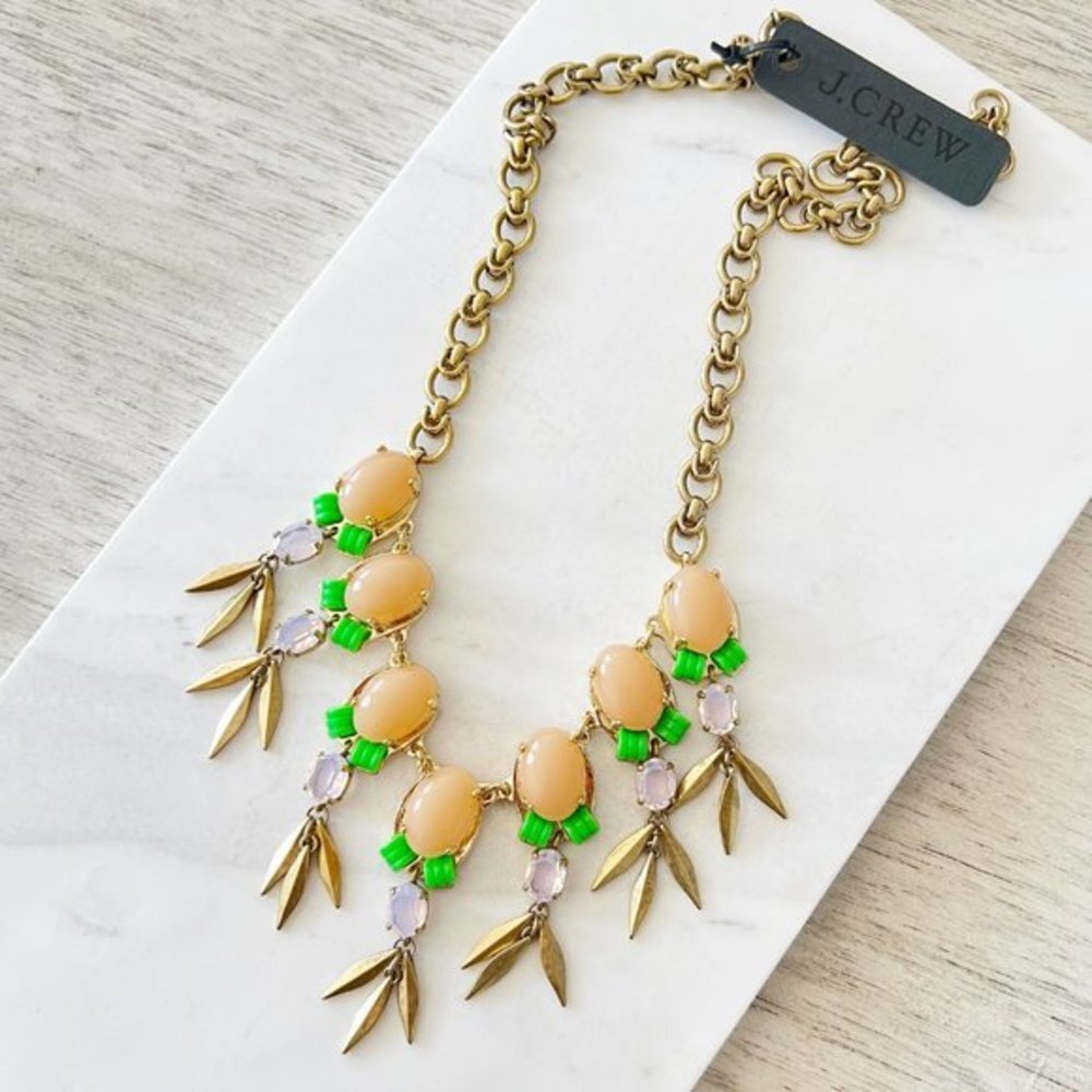 J.Crew Beaded Stone Statement Necklace